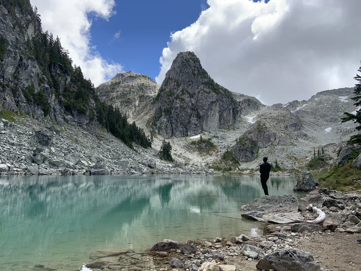 Watersprite Lake guided hike in BC — turquoise alpine lake in the Coast Mountains